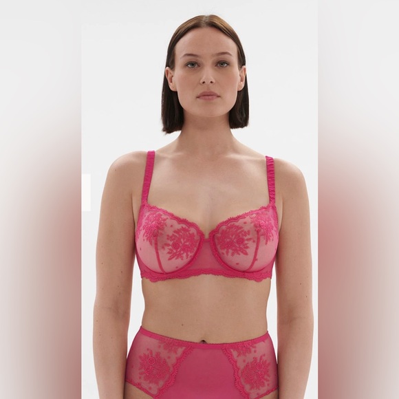 NWT Simone Perele Half cup bra - Disco pink INT 1E2330 - Picture 1 of 4
